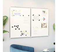 Tableau Blanc Magnétique Pliable Bureau Maison Intérieur Aluminium vidaXL