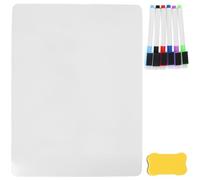 Tableau Blanc Magnétique Portatif Effaçable à Sec pour Étudiants | Surface Légère, Film Effaçable, Usage Multiple, Blanc, Stylos et Gomme