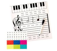 Tableau blanc magnétique pour personnel de musique - Tableau d'enseignement double face effaçable à sec avec marqueur, grand tableau de notes de musique réutilisable pour étudiants, salles de classe