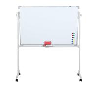 Tableau Blanc Magnétique sur roulettes 60x90x160cm , avec 5 marqueurs, 12 clous magnétiques et 1 gomme M1