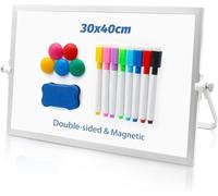 Tableau Blanc Magnétique, Tableau Blanc Magnétique Effaçable à Sec Rotatif 360° - Portable pour Bureau, École, Maison