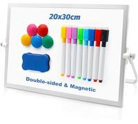 Tableau Blanc Magnétique, Tableau Blanc Magnétique Effaçable à Sec Rotatif 360° - Portable pour Bureau, École, Maison