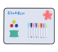 Tableau Blanc Magnetique, Tableaux Blancs Effaçables à Sec, Format A3 Tableaux Blancs Double Face, avec Stylos Effaçables à Sec, Gomme, Aimants pour Bureau Enfants étudiants Dessin, 42x30 cm