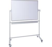 Tableau blanc mobile Dahle (l x H) 1500 mm x 1000 mm blanc laqué tournant, les deux côtés sont utilisables, boîte de rangement fournie, jeu de rouleaux