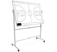 Tableau blanc mobile double face sur roulettes avec marqueurs magnétiques et effaceur, tableau effaçable à sec pour entraîneur de basket-ball, football, volleyball