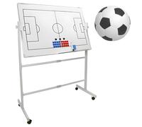 Tableau blanc mobile double face sur roulettes avec marqueurs magnétiques et effaceur, tableau effaçable à sec pour entraîneur de basket-ball, football, volleyball