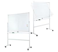 Tableau Blanc Mobile sur Pied Double Face Magnétique 90x120cm avec Roulettes, Tableaus Blanc Effaçable à Sec Réversible et Pivotant, Grand Tableau Mobile pour Bureau et Salle de Réunion (Blanc)