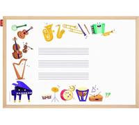 Tableau blanc pédagogique MEMOBE Aventure musicale ! 60x40 cm