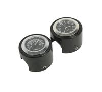 Tableau Bord Numérique pour Sporter XL 7/8 "1" Guidon De Moto Cadran Horloge Thermomètre Température Noir/Chrome Accessoires Montage