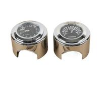 Tableau Bord Numérique pour Sporter XL 7/8 "1" Guidon De Moto Cadran Horloge Thermomètre Température Noir/Chrome Accessoires Montage