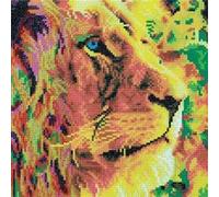 Tableau broderie diamant - Lion 30 x 30 cm - Crystal Art Multicolore G