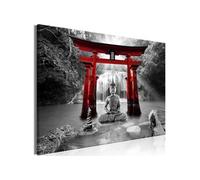 Tableau - Buddha Smile (1 Part) Wide Red - 90x60 (1737)