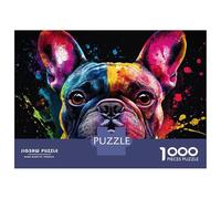 Tableau BullChien Jeu De Puzzle Peint 1000 Éléments Papier Épais pour La Famille Activité Parent-Enfant Jeu De Réunion Loisir Créatif avec Poster 52x38cm/1000pcs