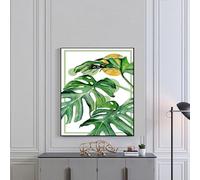 Tableau Cache Compteur Électrique Vertical, Décoration Murale Florale pour Coffret Disjoncteur, Cache Boîtier Électrique pour Salon, Couloir, Entrée.(A5,50x70cm,Left)