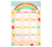 Tableau-Calendrier Anniversaire, Coloré Happy Birthday Calendrier-Poster avec Motif Confettis Réutilisable Décoration Tableau Affichage Scolaire pour Fournitures Enseignants Rentrée (Style 1)