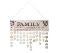 Tableau Calendrier Familial en Bois à Suspendre, Assemblage Facile | Décoration Murale Créative, Rappel D’anniversaire, Usage Maison ou Bureau, Style Chic et Joli