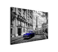 Tableau - Car in Paris (1 Part) Blue Wide - 120x80 (1901)