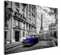 Tableau - Car in Paris (1 Part) Blue Wide - 120x80 (1901)