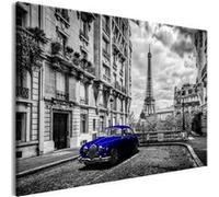 Tableau Imprimé "Car in Paris Blue Wide" 60 x 90 cm Multicolore G