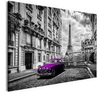 Tableau - Car in Paris (1 Part) Violet Wide - 120x80 (1903)