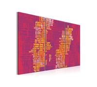 Tableau - Carte de la Suède sur fond rose - triptyque - 90x60 (9562)
