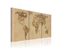 Tableau Carte du monde en beige et brun-Taille L 120 x H 60 cm