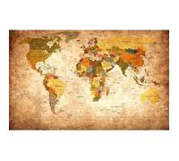 Tableau carte du monde ton orangé - 80x50 cm