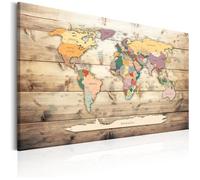 Tableau Cartes du monde World Map: Colourful Continents 120x80 cm - Tableau deco