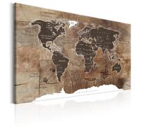 Tableau Cartes du monde World Map: Wooden Mosaic 60x40 cm - Tableau deco