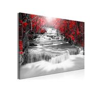 - Tableau - Cascade of Thoughts (1 Part) Wide Red 120 x 80 cm