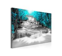 - Tableau - Cascade of Thoughts (1 Part) Wide Turquoise 90 x 60 cm