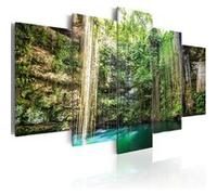 Tableau Cascade parmi des arbres-Taille L 200 x H 100 cm Imprimé G