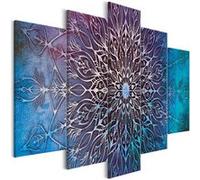 Tableau Center (5 Parts) Wide Blue-Taille L 200 x H 100 cm Imprimé G