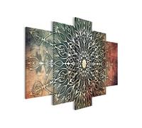 Tableau Center (5 Parts) Wide Green-Taille L 200 x H 100 cm