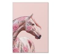 Tableau cheval Affiche fleurs 210x297 Cheval et fleurs élégance moderne portrait équin chic Monako