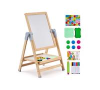 Tableau Chevalet Enfant Bois 2 En 1 Double Face Pliable Rotative Réglable