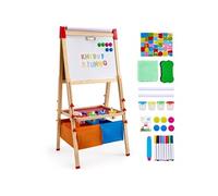 VEVOR Chevalet d'Art Enfants Tableau Magnétique Blanc Noir Double Face en Bois