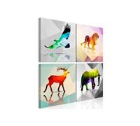Tableau Colourful Animals (4 Parts)-Taille L 80 x H 80 cm