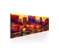 Tableau Colourful City Skyline-Taille L 150 x H 50 cm Imprimé