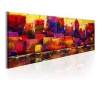 Tableau Colourful City Skyline-Taille L 150 x H 50 cm Imprimé G
