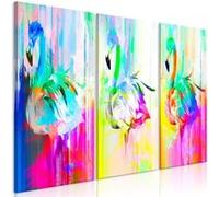 Tableau Colourful Flamingos (3 Parts)-Taille L 90 x H 60 cm Multicolore G