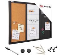 Tableau COMBI 3 en 1 : Blanc magnétique, noir à craie et surface en liége - 60×40 cm