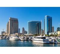 Tableau composite en aluminium 60 x 40 cm : Baie de San Diego dans le district de Marina, Californie, États-Unis (184966928)