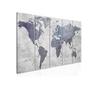 Tableau Non renseigné Tableau Concrete World Map (5 Parts) Narrow-Taille L 200 x H 80 cm