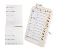 Tableau coulissant pour liste de contrôle - Tableau de tâches 15 x 22 cm, ABS + papier, routine visuelle de dessin animé avec onglets coulissants et pages vierges | Organiseur interactif pour