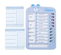 Tableau coulissant pour liste de contrôle - Tableau de tâches 15 x 22 cm, ABS + papier, routine visuelle de dessin animé avec onglets coulissants et pages vierges | Organiseur interactif pour