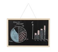 Tableau craie avec cadre en bois, lot de 2, lavable, pour bureau, pense bête à accrocher au mur, 40 x 60 cm, noir