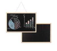 Tableau craie avec cadre en bois, lot de 2, lavable, pour bureau, pense bête à accrocher au mur, 40 x 60 cm, noir