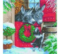 Crystal Art Kit Tableau Broderie Diamant 30x30cm Ânes De Noël