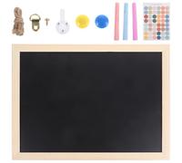 Tableau D’affichage Rectangulaire Double Face Mural en Bois Métal Liège | Ardoise Inscriptible et Panneau en Liège, Crochet Suspendre Inclus, Bureau la Cuisine pour Notes, Photos